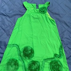 Green dress with green flowers